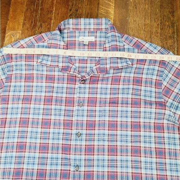 Peter Millar Lawlar Performance Check Flannel Woven Button Down Shirt Red Blue - Picture 3 of 12